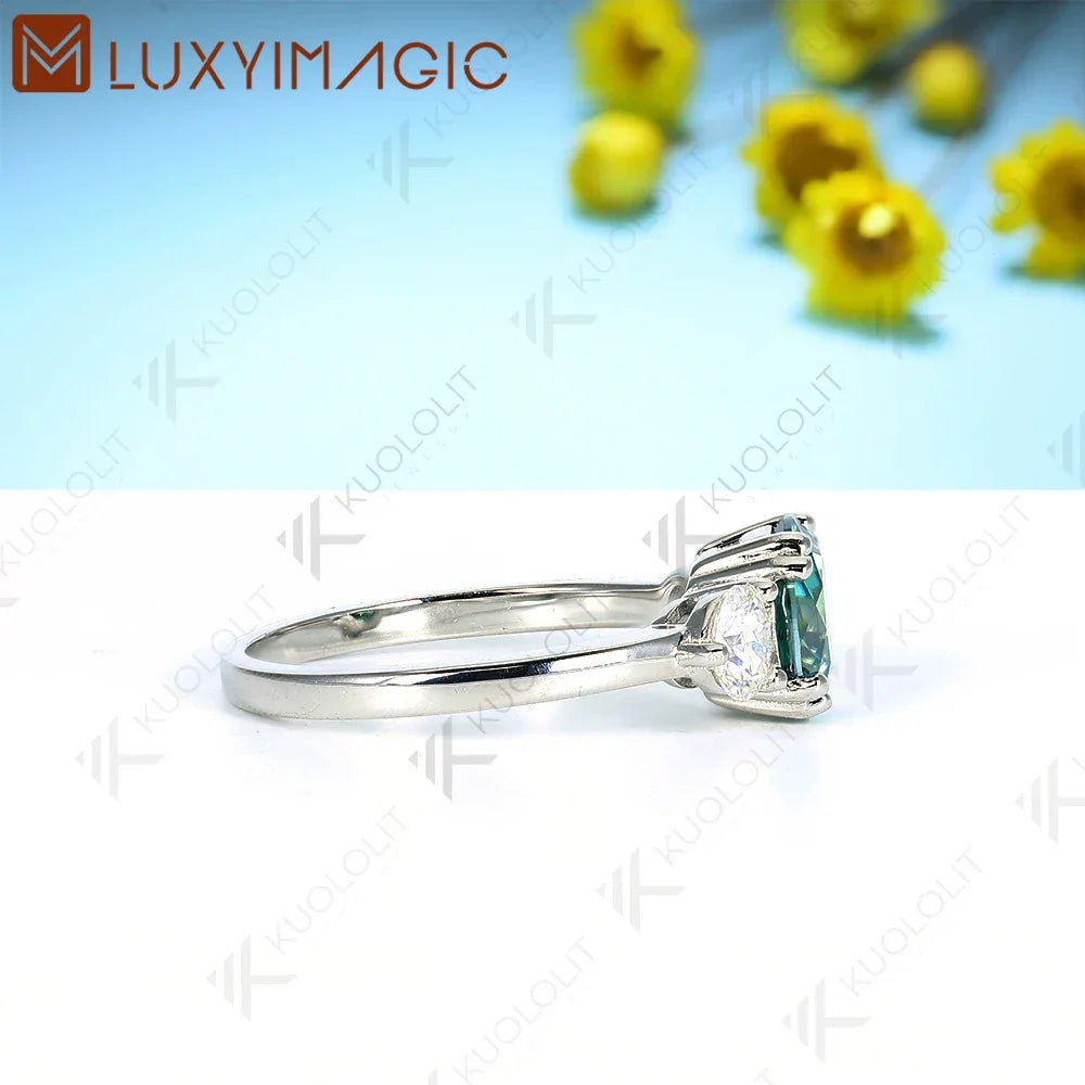 Cyan Moissanite Ring