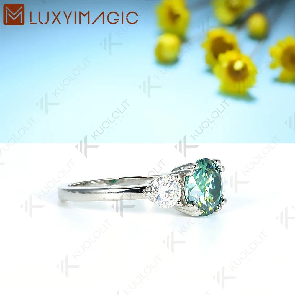 Cyan Moissanite Ring