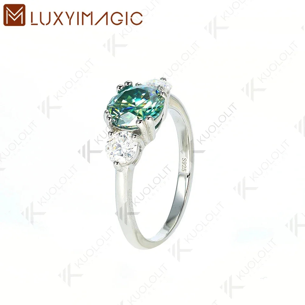 Cyan Moissanite Ring