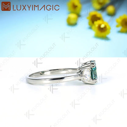 Cyan Moissanite Ring