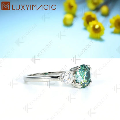 Cyan Moissanite Ring